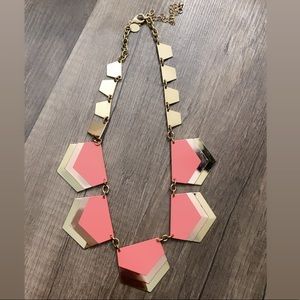 Coral and gold statement necklace